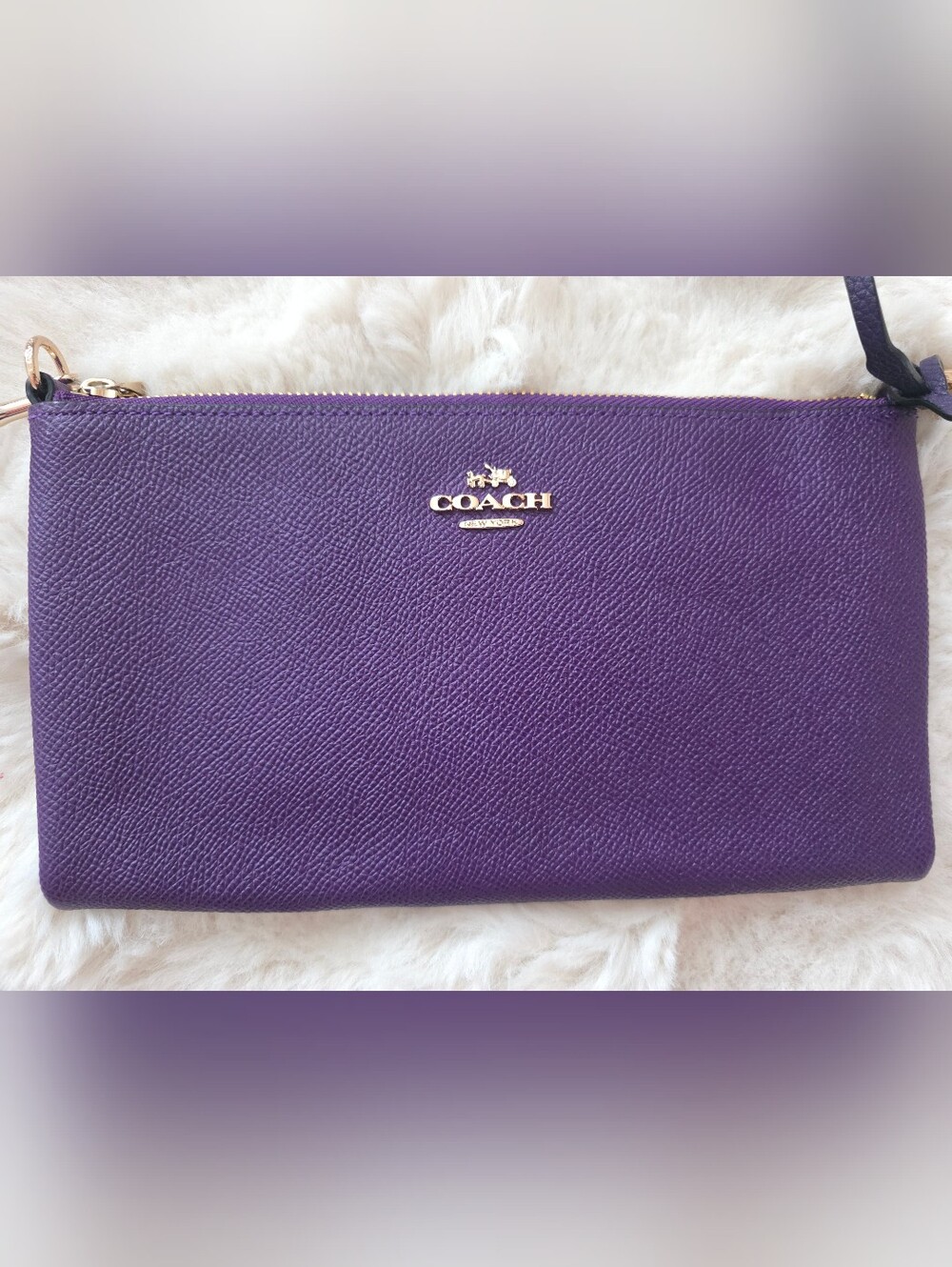 Coach Purple Genuine Leather Kylie Crossbody Bag With Gold Accents 52385 - Picture 2 of 13
